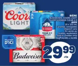 Marché Bonichoix BUDWEISER, COORS LIGHT OR SLEEMAN CLEAR 2.0 BEER offer