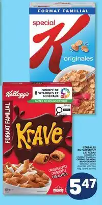 Marché Bonichoix KELLOGG'S FORMAT FAMILIAL CEREAL OR MEAL REPLACEMENT offer