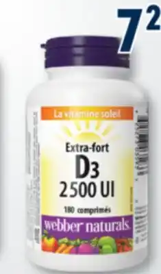 Familiprix Webber Naturals Vitamin D3 Extra Strength tablets 180un offer
