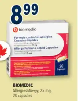 Familiprix Biomedic allergy formula liquid capsules 20un offer