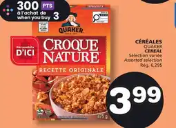 Marches Tradition QUAKER CEREAL offer