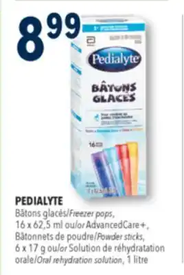 Familiprix Pedialyte assorted flavours frozen sticks 16un offer