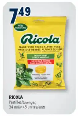 Familiprix Ricola cough suppressant throat lozenges - Lemon Mint 45un offer