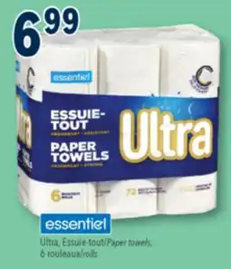 Familiprix Essentiel Ultra absorbent strong paper towels 6un offer