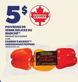Provigo POIVRONS DE SERRE DÉLICES DU MARCHÉ, 3 UN. | FARMER'S MARKET GREENHOUSE PEPPERS offer