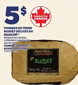 Provigo POMMES DE TERRE RUSSET DÉLICES DU MARCHÉ, SAC DE 10 LB | FARMER'S MARKET RUSSET POTATOES offer