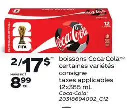 Provigo BOISSONS COCA-COLA, 12X355 ML | COCA-COLA offer