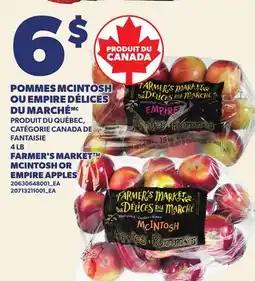 Provigo POMMES MCINTOSH OU EMPIRE DÉLICES DU MARCHÉ, 4 LB | FARMER'S MARKET MCINTOSH OR EMPIRE APPLES offer
