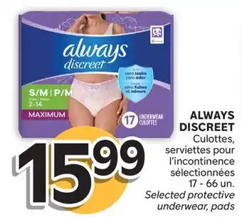 Brunet ALWAYS DISCREET Culottes, serviettes pour l'incontinence sélectionnées offer