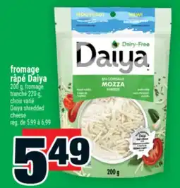 Super C fromage râpé Daiya | Daiya shredded cheese offer