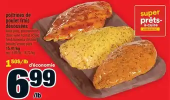 Super C poitrines de poulet frais désossées | fresh boneless chicken breasts, econo pack offer