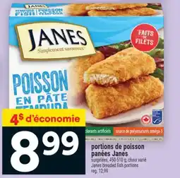 Super C portions de poisson panées Janes | Janes breaded fish portions offer