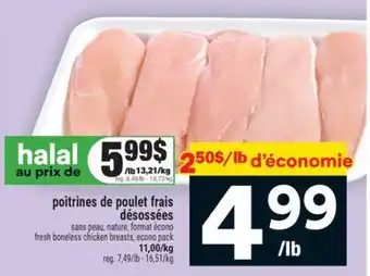 Super C poitrines de poulet frais désossées | fresh boneless chicken breasts, econo pack offer