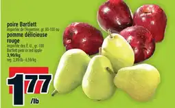 Super C poire Bartlett, pomme délicieuse rouge | Bartlett pear or red apple offer