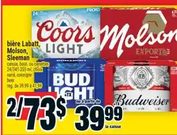 Super C bière Labatt, Molson, Sleeman caisse, bout. ou canettes | beer offer
