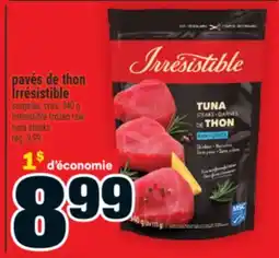 Super C pavés de thon Irrésistible | Irrésistible frozen raw tuna steaks offer