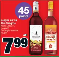 Super C sangria au vin Olé!Sangrita | Olé!Sangrita wine drink offer