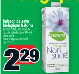 Super C boisson de soya biologique Natur‑a | Natur-a organic soy drink offer