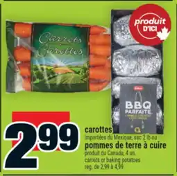 Super C carottes ou pommes de terre à cuire | carrots or baking potatoes offer