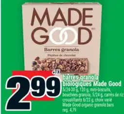 Super C barres granola biologiques MadeGood │ MadeGood organic granola bars offer
