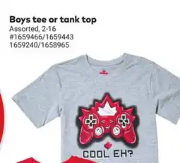 Giant Tiger Boys tee or tank top offer