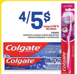Uniprix COLGATE Dentifrices ou brosses à dents sélectionnés / Selected toothpastes or toothbrushes offer