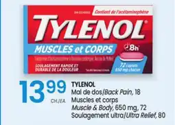 Uniprix TYLENOL Mal de dos/Back Pain, 18 Muscles et corps Muscle & Body, 72 Soulagement ultra/Ultra Relief offer