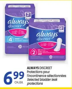 Uniprix ALWAYS DISCREET Protections pour l'incontinence sélectionnées / Selected bladder leak protections offer