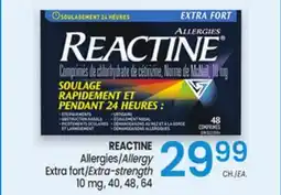 Uniprix REACTINE Allergies/Allergy Extra fort/Extra-strength 10 mg, 40, 48, 64 offer