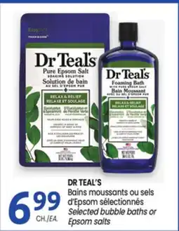 Uniprix DR TEAL'S Bains moussants ou sels d'Epsom sélectionnés/Selected bubble baths or Epsom salts offer