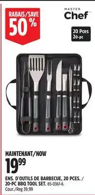 Canadian Tire MASTER CHEF 20-PC BBQ TOOL SET offer