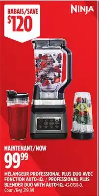 Canadian Tire Ninja PROFESSIONAL PLUS BLENDER DUO WITH AUTO-IQ offer