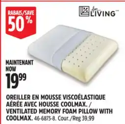 Canadian Tire VENTILATED MEMORY FOAM PILLOW WITH COOLMAX offer