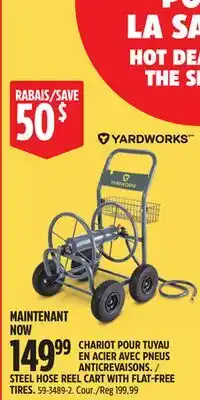 Canadian Tire YARDWORKS STEEL HOSE REEL CART WITH FLAT-FREE TIRES offer