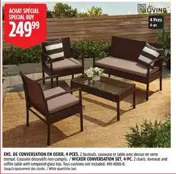 Canadian Tire WICKER CONVERSATION SET, 4-PC offer