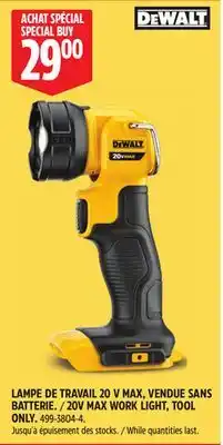 Canadian Tire DEWALT 20V MAX WORK LIGHT offer