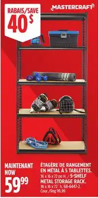 Canadian Tire 5-SHELF METAL STORAGE RACK offer