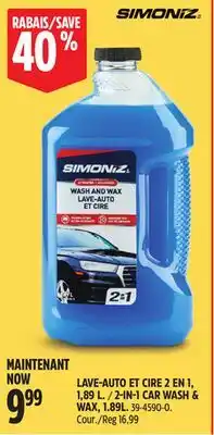 Canadian Tire 2-IN-1 CAR WASH & WAX, 1.89L offer
