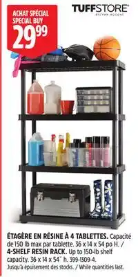 Canadian Tire 4-SHELF RESIN RACK offer