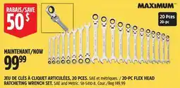 Canadian Tire MAXIMUM 20-PC FLEX HEAD RATCHETING WRENCH SET offer