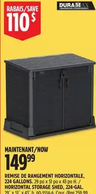 Canadian Tire HORIZONTAL STORAGE SHED, 224-GAL offer