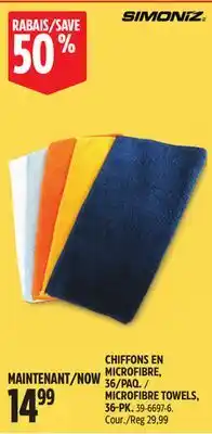 Canadian Tire SIMONIZ MICROFIBRE TOWELS, 36-PK offer