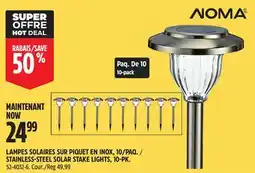 Canadian Tire NOMA STAINLESS-STEEL SOLAR STAKE LIGHTS, 10-PK offer
