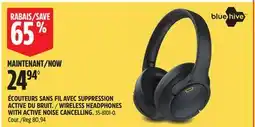 Canadian Tire BLUEHIVE WIRELESS HEADPHONES WITH ACTIVE NOISE CANCELLING offer
