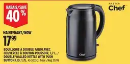 Canadian Tire DOUBLE-WALLED KETTLE WITH PUSH BUTTON LID, 1.7L offer
