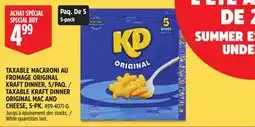 Canadian Tire TAXABLE KRAFT DINNER ORIGINAL MAC AND CHEESE, 5-PK offer