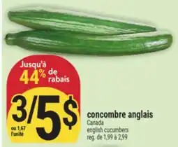 Marché Adonis CONCOMBRE ANGLAIS | ENGLISH CUCUMBERS offer