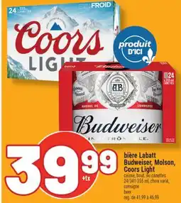 Marché Richelieu BIÈRE LABATT BUDWEISER, MOLSON, COORS LIGHT | BEER offer