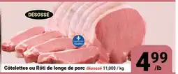 Pasquier Côtelettes ou Rôtí de longe de porc offer