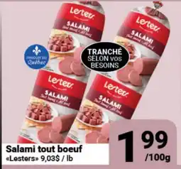 Pasquier Salami tout boeuf Lesters offer